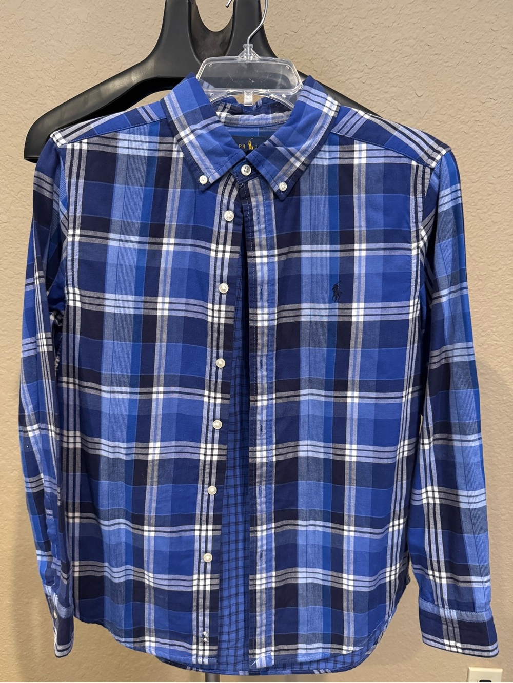 Ralph Lauren Royal & Navy Plaid Button-Down Shirt